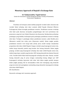 Monetary Approach of Rupiah`s Exchange Rate