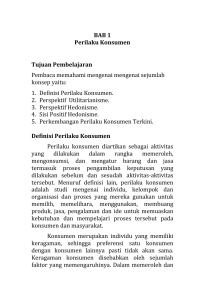 BAB 1 Perilaku Konsumen Tujuan Pembelajaran