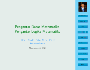 Pengantar Logika Matematika - Modul Kuliah Jurusan Matematika