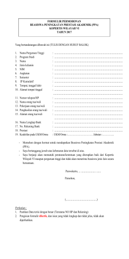 Formulir Pendaftaran Beasiswa
