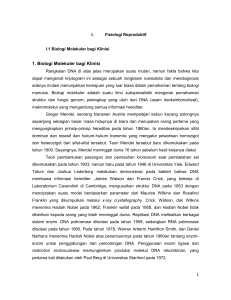 1. Biologi Molekuler bagi Klinisi