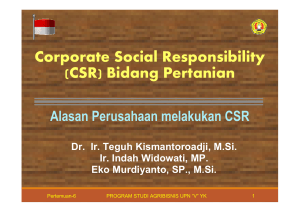 Corporate Social Responsibility (CSR) Bidang Pertanian