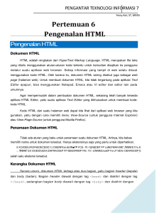 Pengenalan HTML - Teknologi Informasi Kesehatan 7