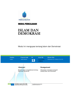 Islam dan Demokrasi - Universitas Mercu Buana