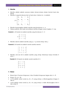 Matematika Diskrit Bab 3 Matriks, Relasi dan Fungsi