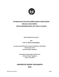 Optimalisasi evaluasi pembelajaran teknik mesin