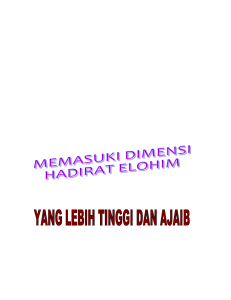 MEMASUKI DIMENSI HADIRAT ELOHIM (Short