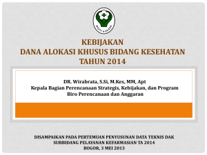 DAK BIDANG KESEHATAN PROVINSI BANGKA BELITUNG