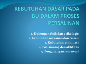 KEBUTUHAN DASAR PADA IBU DALAM PROSES PERSALINAN