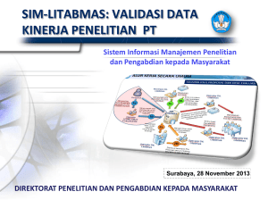 Slide Presentasi Validasi Data Kinerja Penelitian - sim
