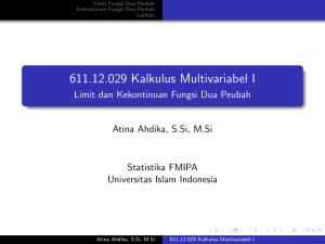 611.12.029 Kalkulus Multivariabel I