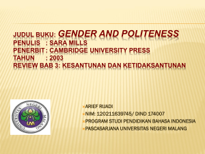 Judul Buku: GENDER AND POLITENESS Penulis : Sara Mills