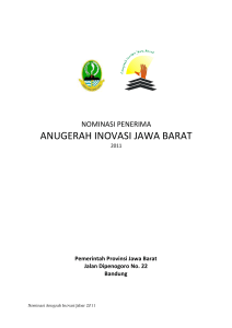 Pemerintah Provinsi Jawa Barat Jalan Dipenogoro No. 22 Bandung