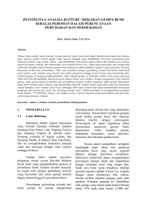 pentingnya analisa rupture / rekahan gempa bumi sebagai