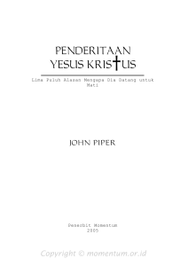 penderitaan yesus kristus - Momentum Christian Literature