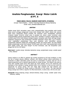Analisis Penghematan Energi Motor Listrik di PT. X