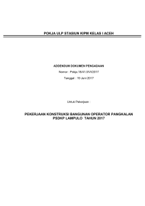 pokja ulp stasiun kipm kelas i aceh pekerjaan konstruksi bangunan