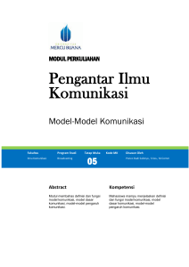 Model-Model Komunikasi - Universitas Mercu Buana