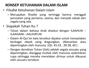 pai fkm 1 konsep ketuhanan dalam islam