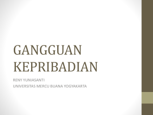gangguan kepribadian - Universitas Mercu Buana Yogyakarta