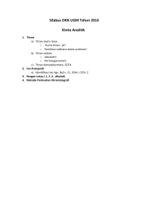 Silabus OKN UGM Tahun 2016 Kimia Analitik