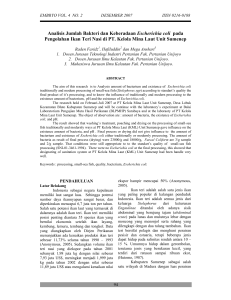 Analisis Jumlah Bakteri dan Keberadaan Escherichia coli pada