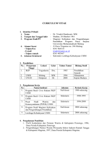 curriculum vitae - Magister Kebijakan Pendidikan