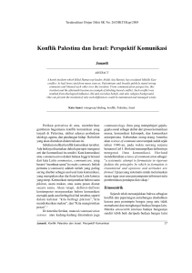 Konflik Palestina dan Israel: Perspektif Komunikasi