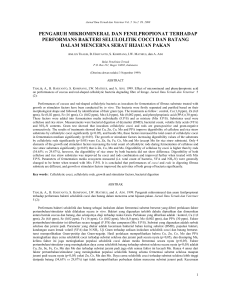 pengaruh mikromineral dan fenilpropionat terhadap performans