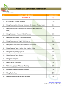 Klasifikasi Sertifikat Keterampilan