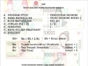 sap mata kuliah teori ekonomi mikro i