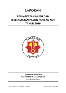 Laporan Tim PMKP RSKB AN NUR Yogyakarta Tahun 2016