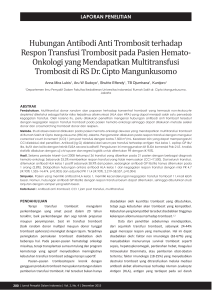 Hubungan Antibodi Anti Trombosit terhadap Respon Transfusi