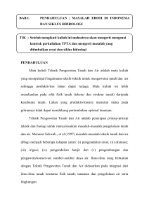 PENDAHULUAN Mata kuliah Teknik Pengawetan Tanah dan Air