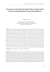 Kecemasan dan Depresi pada Pasien Gagal Ginjal Kronis yang