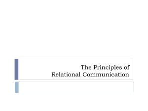 The Principles of Relational Communication