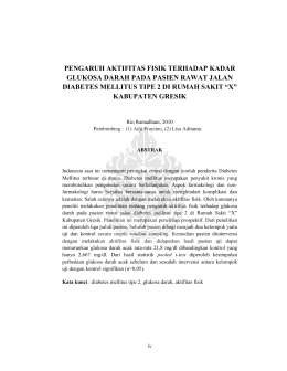 BAB I PENDAHULUAN A. Latar Belakang Masalah Diabetes melitus