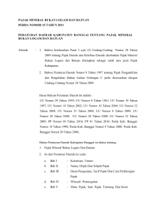 Perda Kab. Banggai Nomor 15 Tahun 2011 Pajak Mineral Bukan