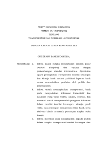 peraturan bank indonesia nomor 14/14/pbi/2012 tentang