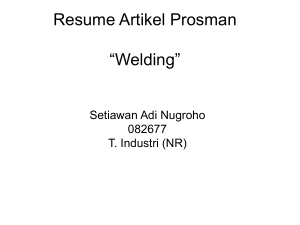 Resume Artikel Prosman “Welding”