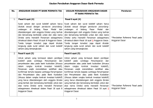 Matriks Perubahan Anggaran Dasar