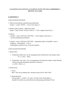 Analisis Kualtiatif dan Kuantitafi (Karbohidrat, Protein, Lipid)