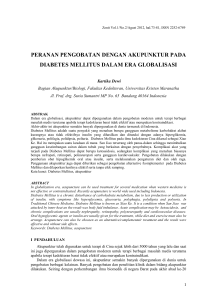 peranan pengobatan dengan akupunktur pada diabetes mellitus