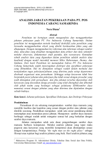 analisis jabatan pekerjaan pada pt. pos indonesia cabang samarinda