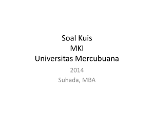 Soal Kuis Kelas Pagi MKI Universitas Mercubuana