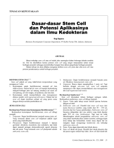 Dasar-dasar Stem Cell dan Potensi Aplikasinya