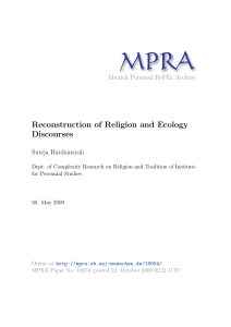 Reconstruction of Religion and Ecology Discourses