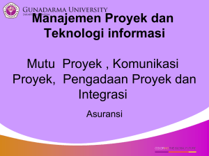 Manajemen Proyek dan Teknologi informasi Mutu Proyek