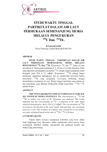 STUDI WAKTU TINGGAL PARTIKULAT DALAM AIR LAUT