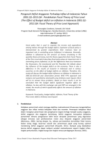Pengaruh Defisit Anggaran Terhadap Inflasi di Indonesia Tahun